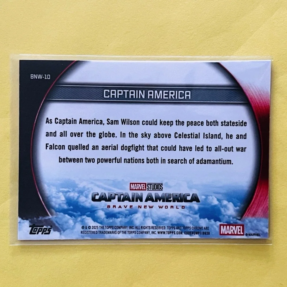 2025 Topps Chrome‎ Marvel Studios Captain America Sam Wilson BNW-10 Insert